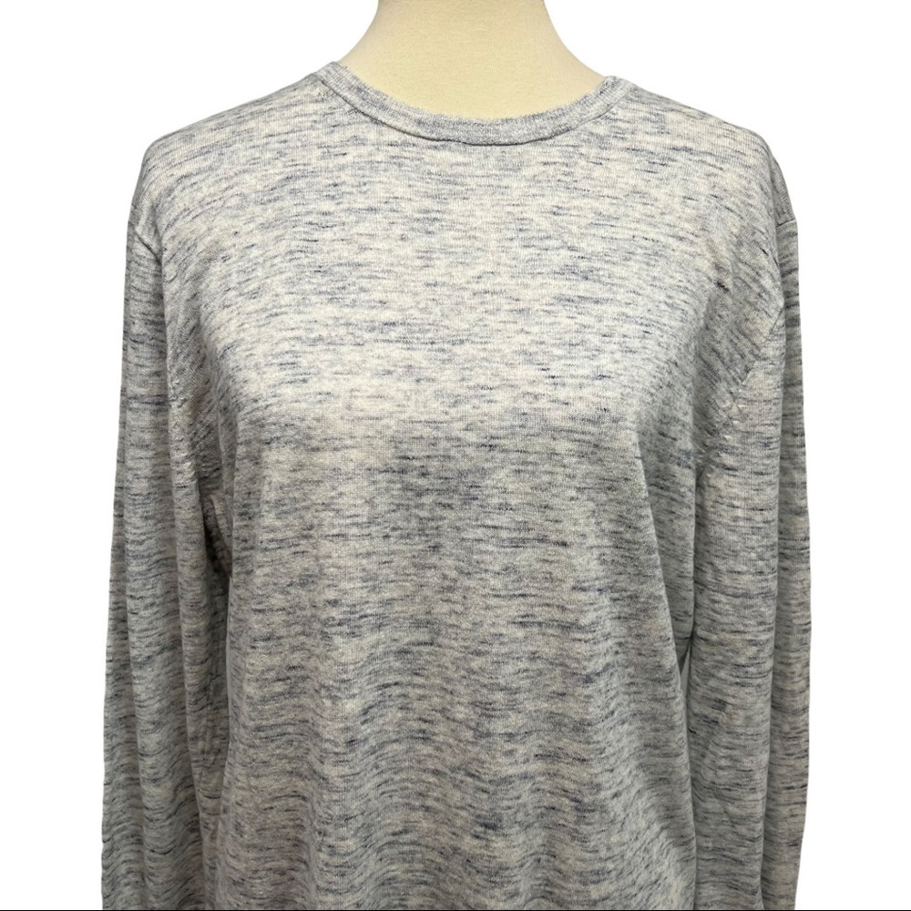 J. Crew Factory Blues Heather Linen Blend Crew Neck Sweater - Picture 3 of 10